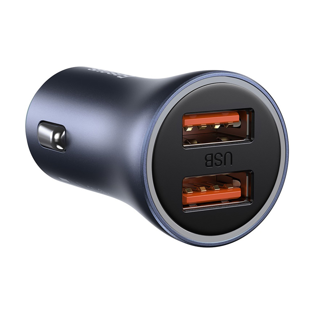 Carregador de carro Contator Golden Pro 2x USB-A 40W QC SCP FCP AFC - Cinza