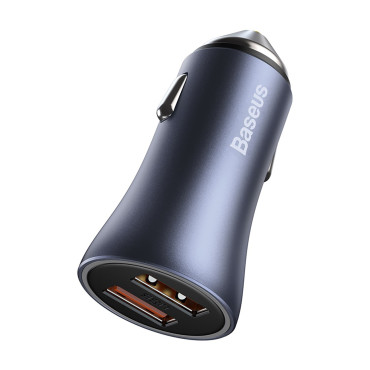 Carregador de carro Contator Golden Pro 2x USB-A 40W QC SCP FCP AFC - Cinza