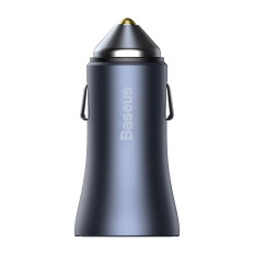 Carregador de carro Contator Golden Pro 2x USB-A 40W QC SCP FCP AFC - Cinza