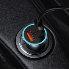 Carregador de carro Contator Golden Pro 2x USB-A 40W QC SCP FCP AFC - Cinza