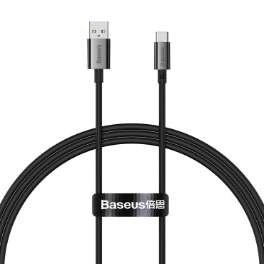 Cable Superior sērija USB-A - USB-C 100W 2m - melns