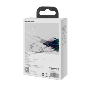 3In1 Cable Series Superior USB-A - USB-C / Lightning / Micro USB 3.5A 1M - Blanco