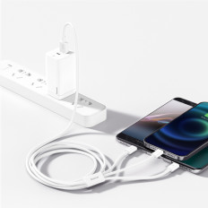 3In1 Cable Series Superior USB-A - USB-C / Lightning / Micro USB 3.5A 1M - Blanco