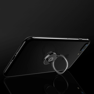 Maniglia magnetica per il telefono sul dito di privazione con una funzione stand - nero