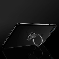 Maniglia magnetica per il telefono sul dito di privazione con una funzione stand - nero