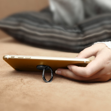 Maniglia magnetica per il telefono sul dito di privazione con una funzione stand - nero