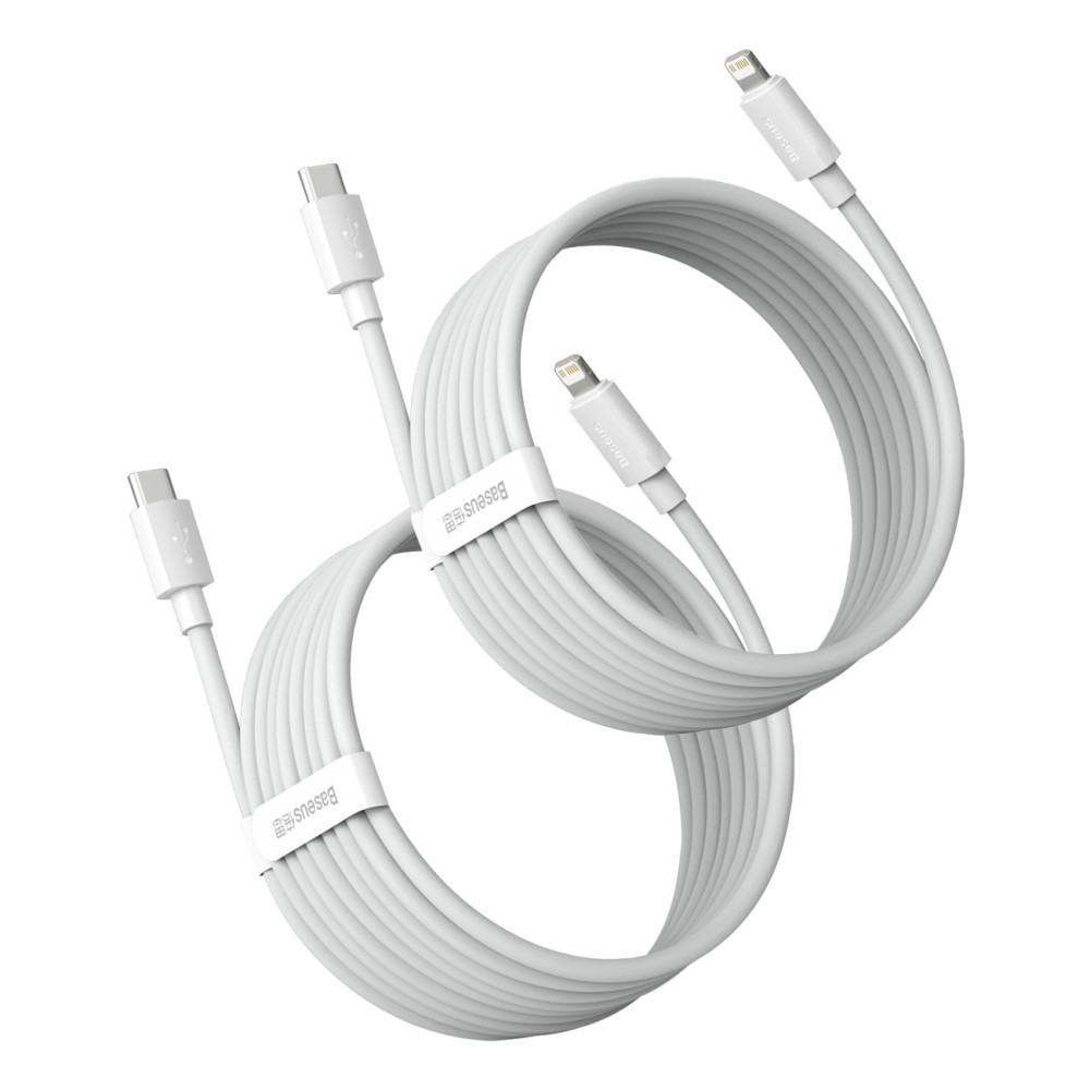 2x kabelski kabel preprost modrost kabel iPhone strele - USB-C 20W 1.5 M - bela