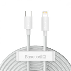 Cable 2x Cable de sabiduría simple de cable Rayo de iPhone - USB-C 20W 1.5 M - Blanco