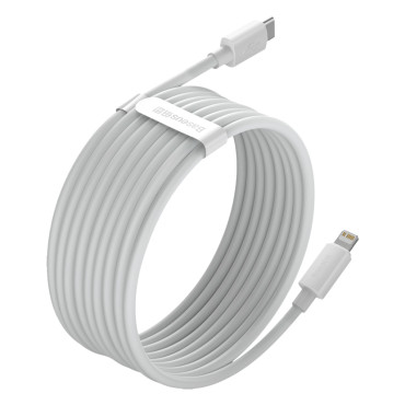2x Cable SIMPLE WISDOM Cable iPhone Lightning - USB-C 20W 1.5 M - White