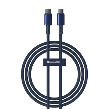 Kabeļu volframa zelta USB-C kabelis - USB-C 100W 1m - Navy Blue