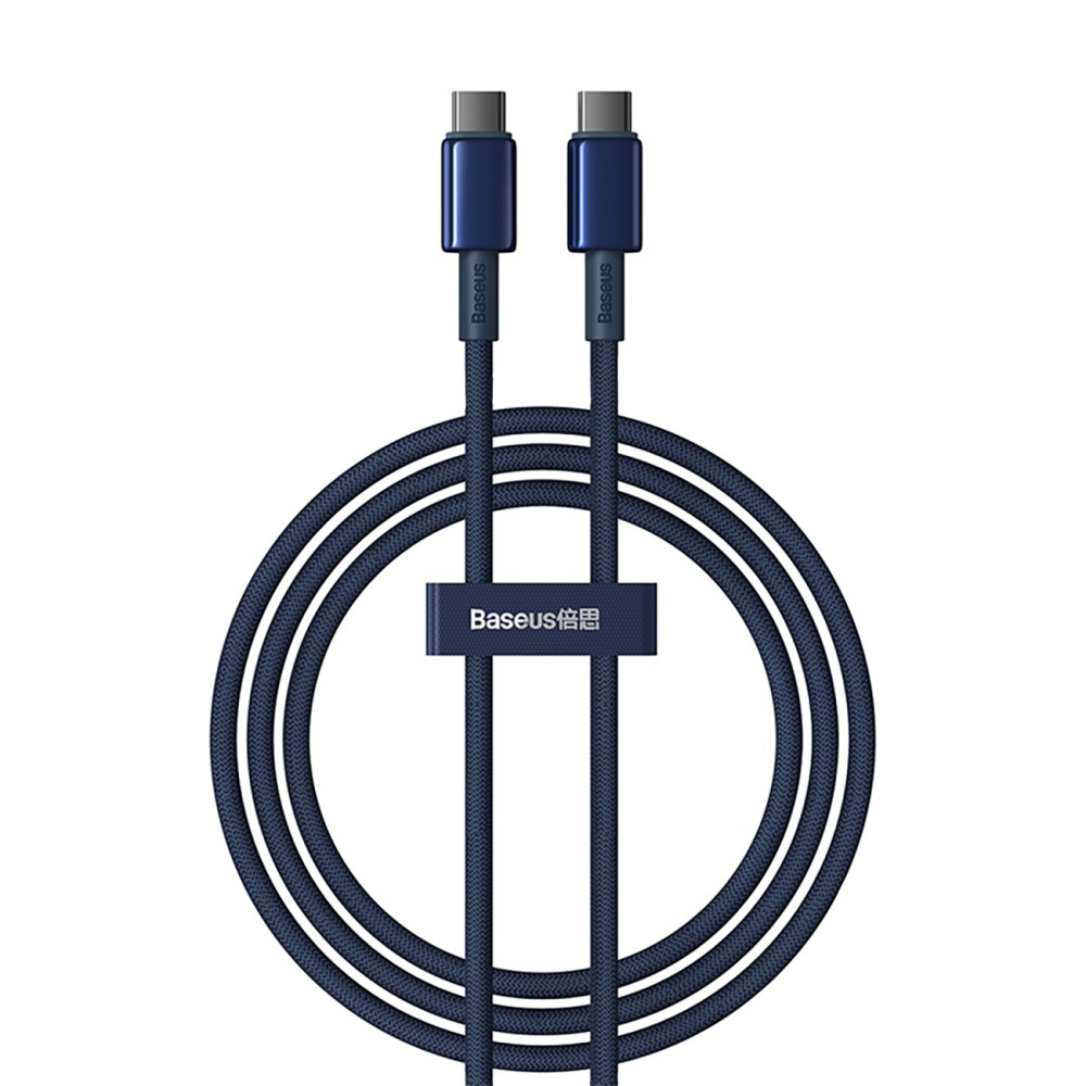 Kabelinė volframo aukso USB-C kabelis - USB-C 100W 1M - Navy Blue