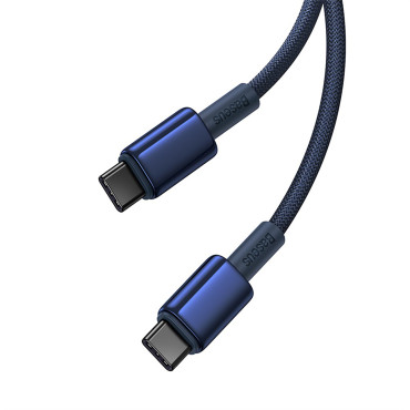 Kabelinė volframo aukso USB-C kabelis - USB-C 100W 1M - Navy Blue