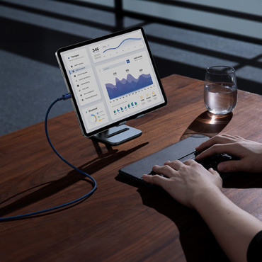 Kabelinė volframo aukso USB-C kabelis - USB-C 100W 1M - Navy Blue