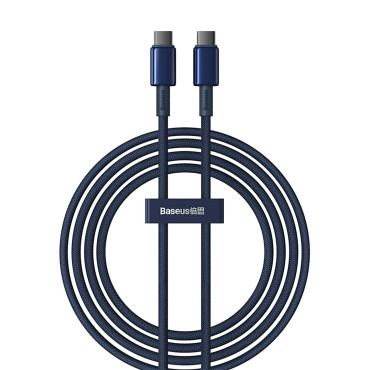 Cabo de Tungstênio Cabo Cabo USB-C - USB-C 100W 2M - Azul Marinho