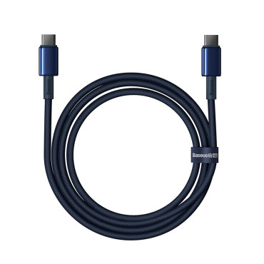 Kabeļu volframa zelta USB-C kabelis - USB-C 100W 2m - Navy Blue