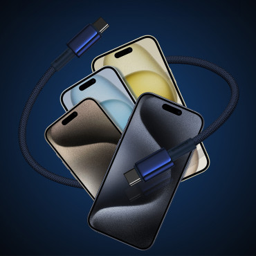 Kabeļu volframa zelta USB-C kabelis - USB-C 100W 2m - Navy Blue