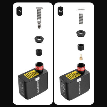 Mini bomba de bicicleta eléctrica Schrader Presta 6.9Bar 100PSI - Negro