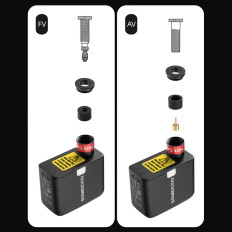 Mini električna kolesarska črpalka Schrader Presta 6.9Bar 100PSI - črna