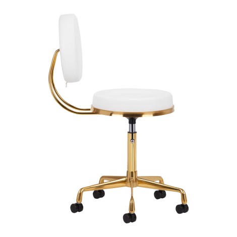 Kozmetikai szék H5 fehér-arany — oldalnézet