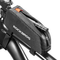 Borsa per biciclette Impermeabile montata su un telaio con treccia da 1L - Nero