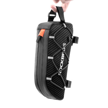 Bolsa de bicicleta impermeable montada en un marco con trenza 1L - Negro