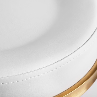 Kosmetikhocker H5 Weiß-Gold — Detailaufnahme Sitz