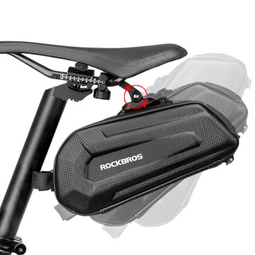 Bolsa de bicicleta fixada sob a sela para um conector rápido 1.8L - preto