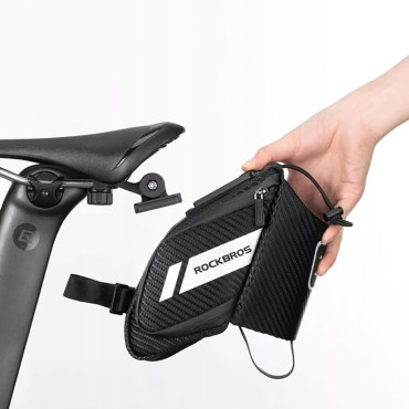 Bicykla vrecko pod sedlom s vreckom na fľašu Bidon 1.5L - čierna