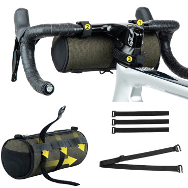 Bicykel Bag fixovaný na ráme kolies pod 2L sedlom - zelená