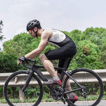 Kolesarska kolesarska hlača Kratke naramnice z xxxxl Vstavi - Črna