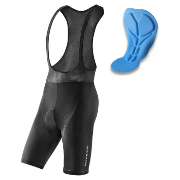 Pantalones cortos de bicicleta bicicleta cortos en los tirantes con inserto XXXL - Negro