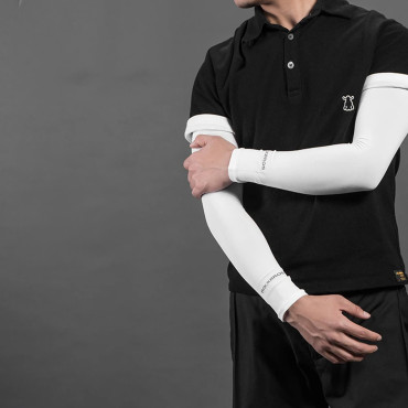 Precise bicycle bicycle sleeves with UPF50 + 2 pcs filter. - white