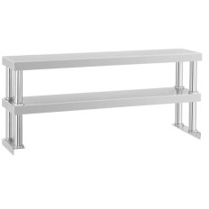 Étagères en acier réglables pour table de travail de cuisine largeur 120 cm