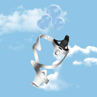 Poignée en aluminium à vélo sur une bouteille d'eau de bouteille - Blanc