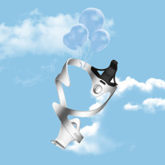 Kerékpár alumínium fogantyú egy üveg vizes palackban - fehér