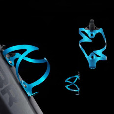 Fiets aluminium handvat op een flesfles - blauw