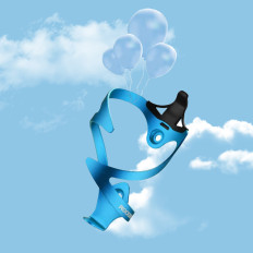 Poignée en aluminium à vélo sur une bouteille de bouteille - bleu