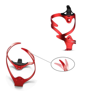 Fiets aluminium handvat op een fles waterfles - rood