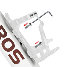 Polkupyöräpidike polykarbonaatilla pullolla pulloa. 51-73 mm - valkoinen