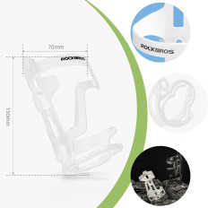 Uchwyt rowerowy z poliwęglanu na butelkę bidon śr. 51-73 mm - biały