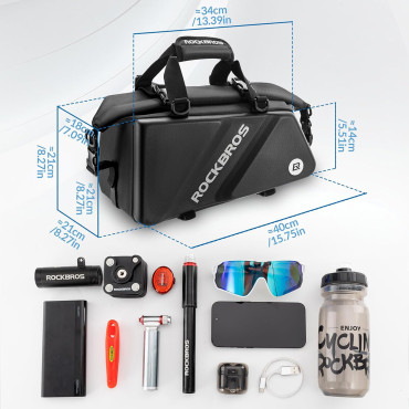 Esporte e saco de ciclismo preso no tronco 11.6L - Preto