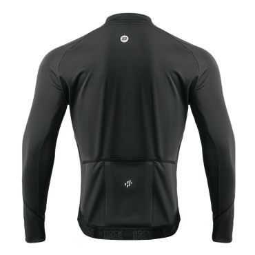 T-shirt de ciclismo com de mangas compridas outono quente / inverno m - preto