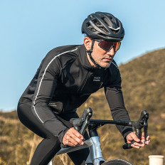 Cycling T-shirt with long-sleeved warm autumn / winter M - black