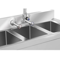 Fregadero de catering de acero inoxidable 3 ventricular 100x50cm