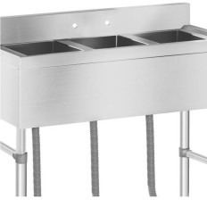 Rostfritt stål Catering Sink 3 ventrikulär 100x50cm