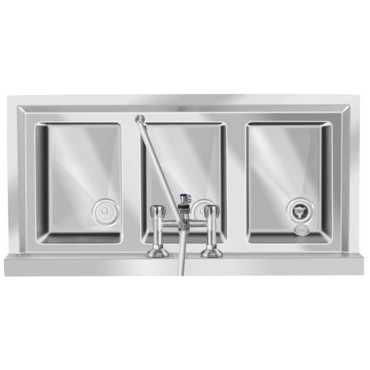 Edelstahl-Catering-Senke 3 Ventrikuläre 100x50cm