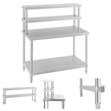 Rostfritt stål gastronomiskt bord med ett utdrag 120x60cm