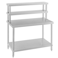 Table de travail gastronomique en acier inoxydable avec surélevation 120x60cm