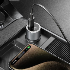 USB-C 30W PD bil lader - Sølv
