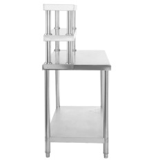 Rostfritt stål gastronomiskt bord med ett utdrag 120x60cm
